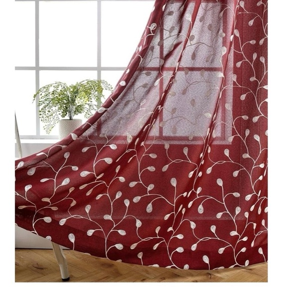 Miuco Other - Miuco Embroidery Panel Pair Burgundy 2x52”Wx63”L